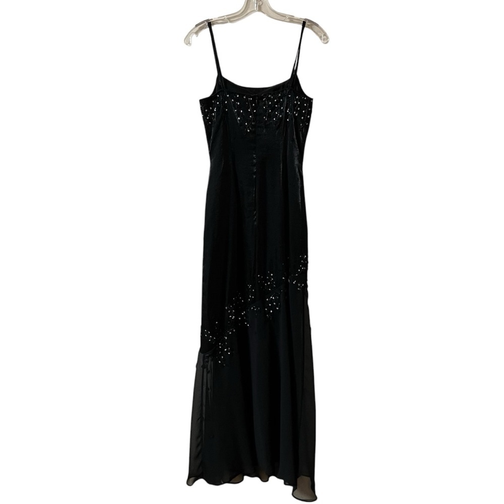 Cache Black Sheer Beaded Asymmetrical Formal Long… - image 2